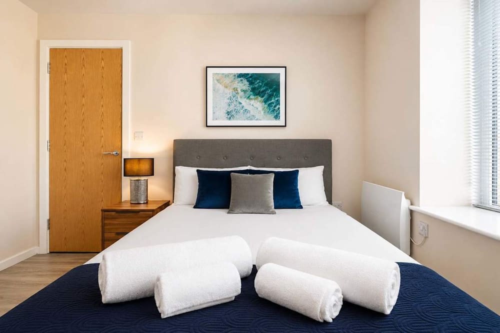 Double bedroom in our Salford, Manchester apartment