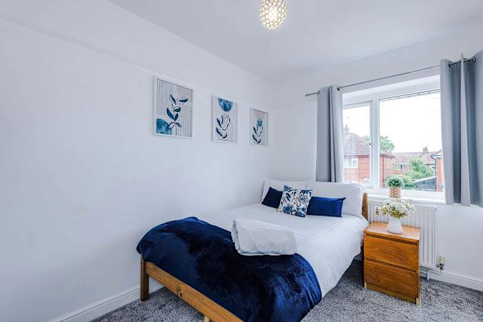 One of the three bedrooms in the Heworth house